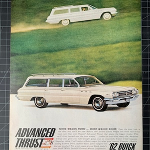 Anuncio impreso vintage de un Buick Station Wagon de 1962