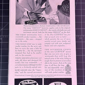 Vintage 1936 Gruen Watches Print Ad