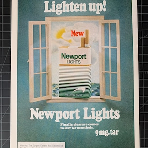Vintage 1977 Newport Lights Cigarettes Print Advertisement