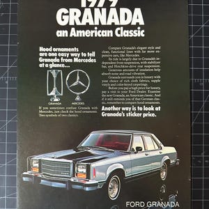 Vintage 1979 Ford Granada Print Ad