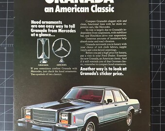 Anuncio impreso vintage del Ford Granada de 1979