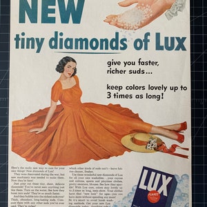 Vintage 1948 lux soap flakes detergent print ad