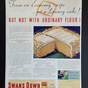 Vintage 1932 Swans Down Cake Flour Print Ad image 1