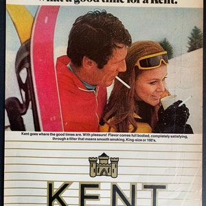 Vintage 1970 Kent Cigarettes advertisement