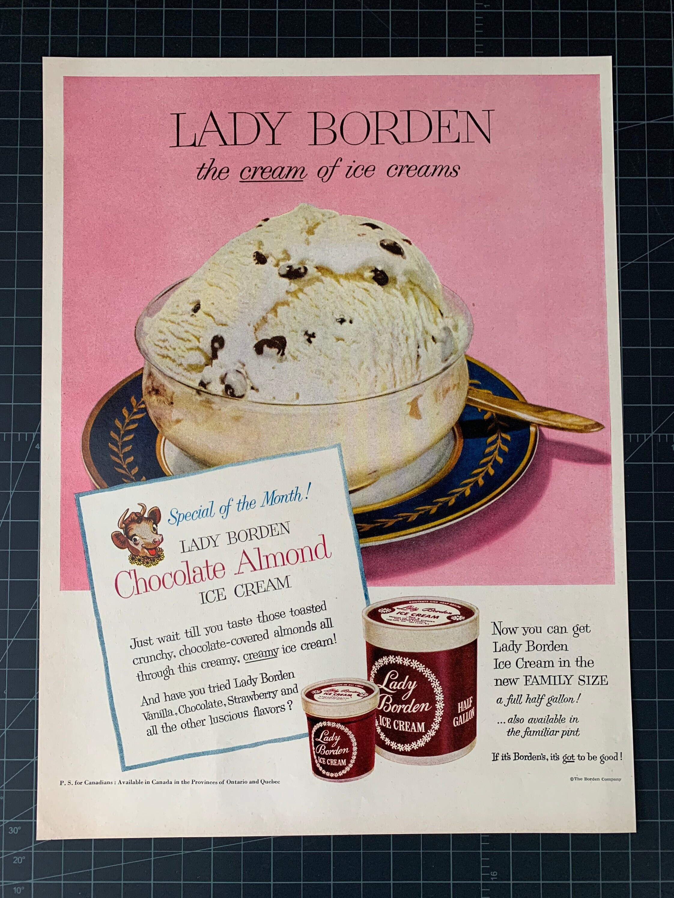 Vintage 1951 Lady Borden Ice Cream Print Ad Etsy