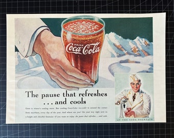 Vintage originele Coca-Cola-advertentie uit 1936