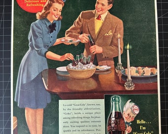 Vintage originele Coca-Cola-advertentie uit 1942