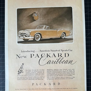 Vintage 1950s Packard Caribbean Auto Print advertisement
