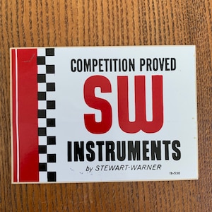 Vintage 1960s SW Sticker, Hot Rod, Drag Racing