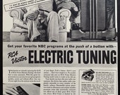 Vintage 1937 RCA Victor Electric Tuning Radio Ad