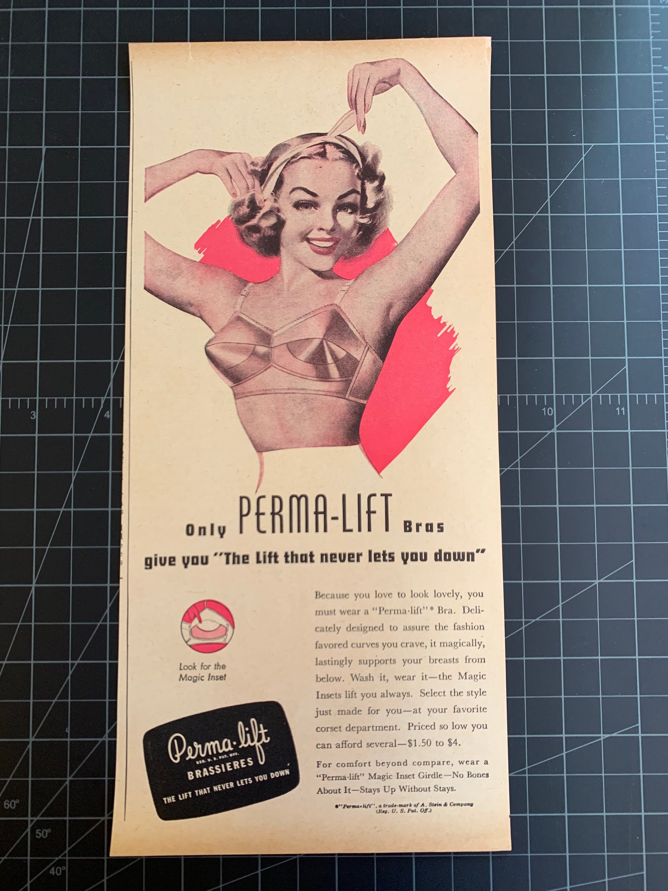 Vintage 1950s Perma-lift Bras Print Ad -  Canada