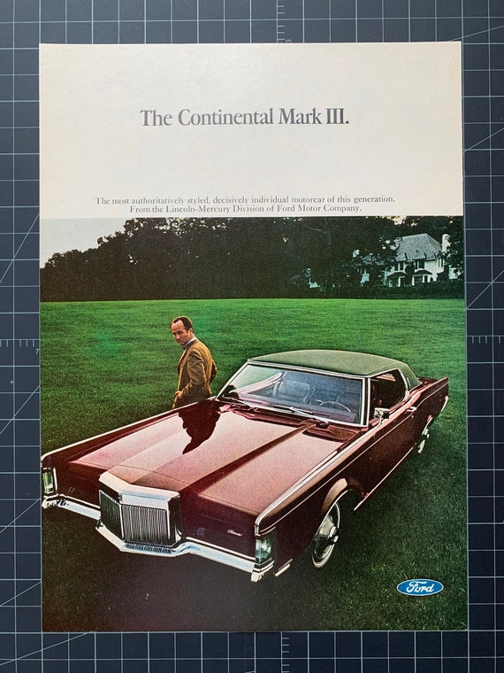リンカーン・コンチネンタル　アンティークポスター Vintage 1960s Lincoln Continental Original Advertisement - Etsy