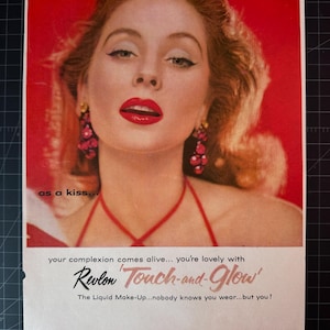 Pubblicità stampata di cosmetici Revlon del 1956