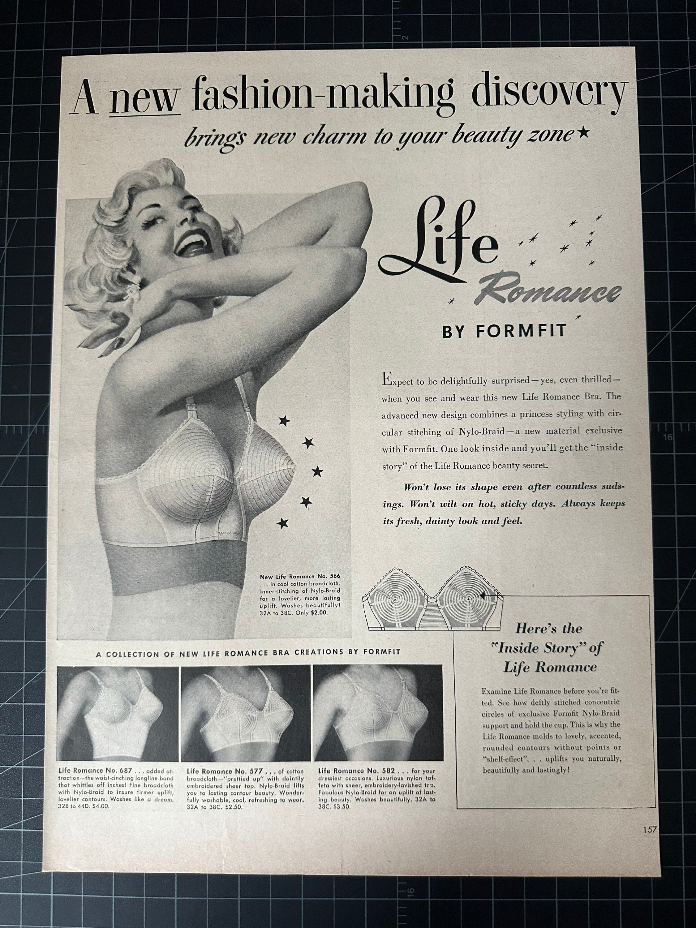 Vintage 1940s Formfit Bras Print Ad 