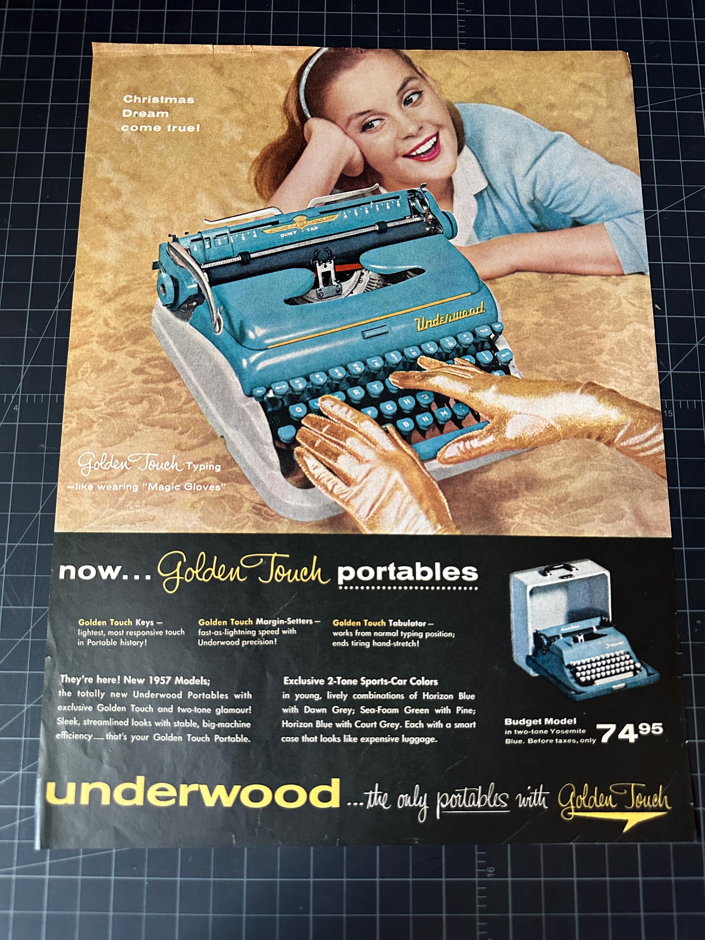 Underwood Golden Touch Typewriter - Etsy