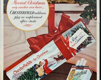 Vintage 1951 Chesterfield Cigarettes Original Print Ad