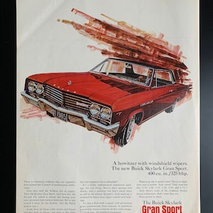 Vintage 1965 buick skylark gran sport print advertisement