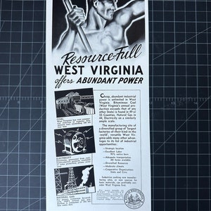 Vintage 1940er Jahre West Virginia Industrial Print Werbung