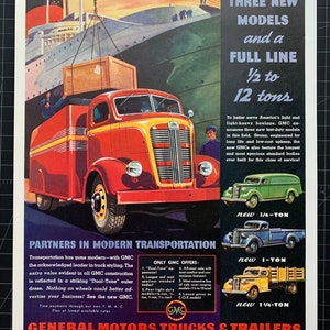 Vintage 1938 gmc trucks print advertisement