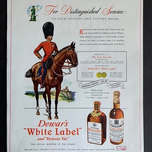 Vintage 1943 Dewar’s Scotch Whiskey Print advertisement
