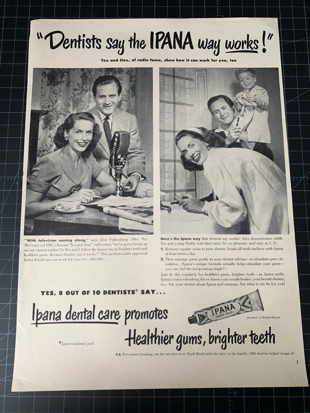 Vintage 1948 Ipana Toothpaste Print Ad Etsy