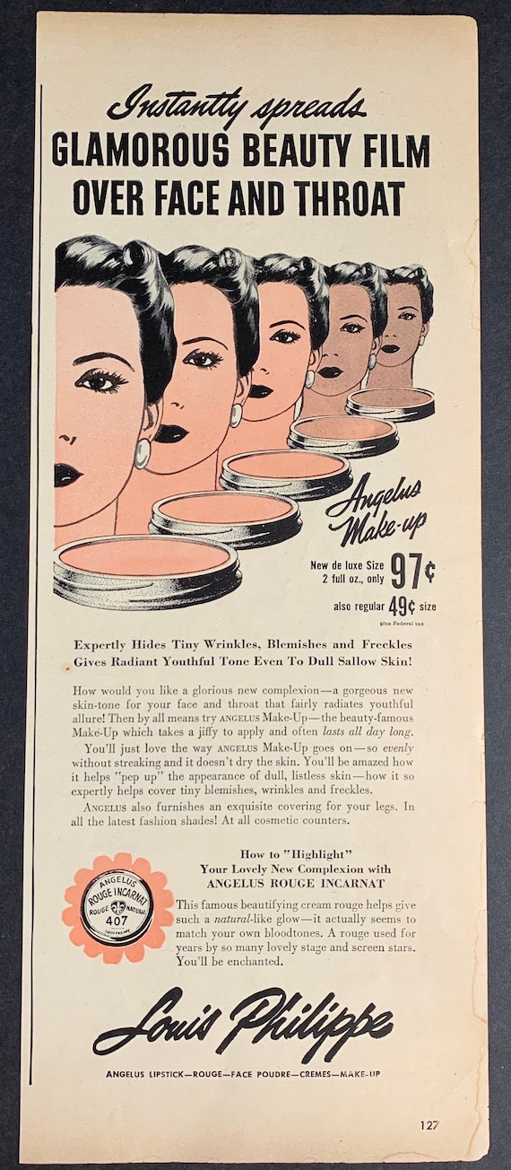 Vintage 1942 louis philippe makeup cosmetics print ad