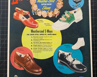 Vintage 1941 Weather Bird Shoes Print Ad Etsy