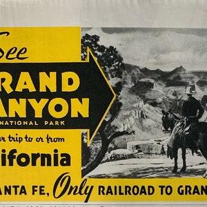 Vintage 1940s Santa Fe Railway advertisement