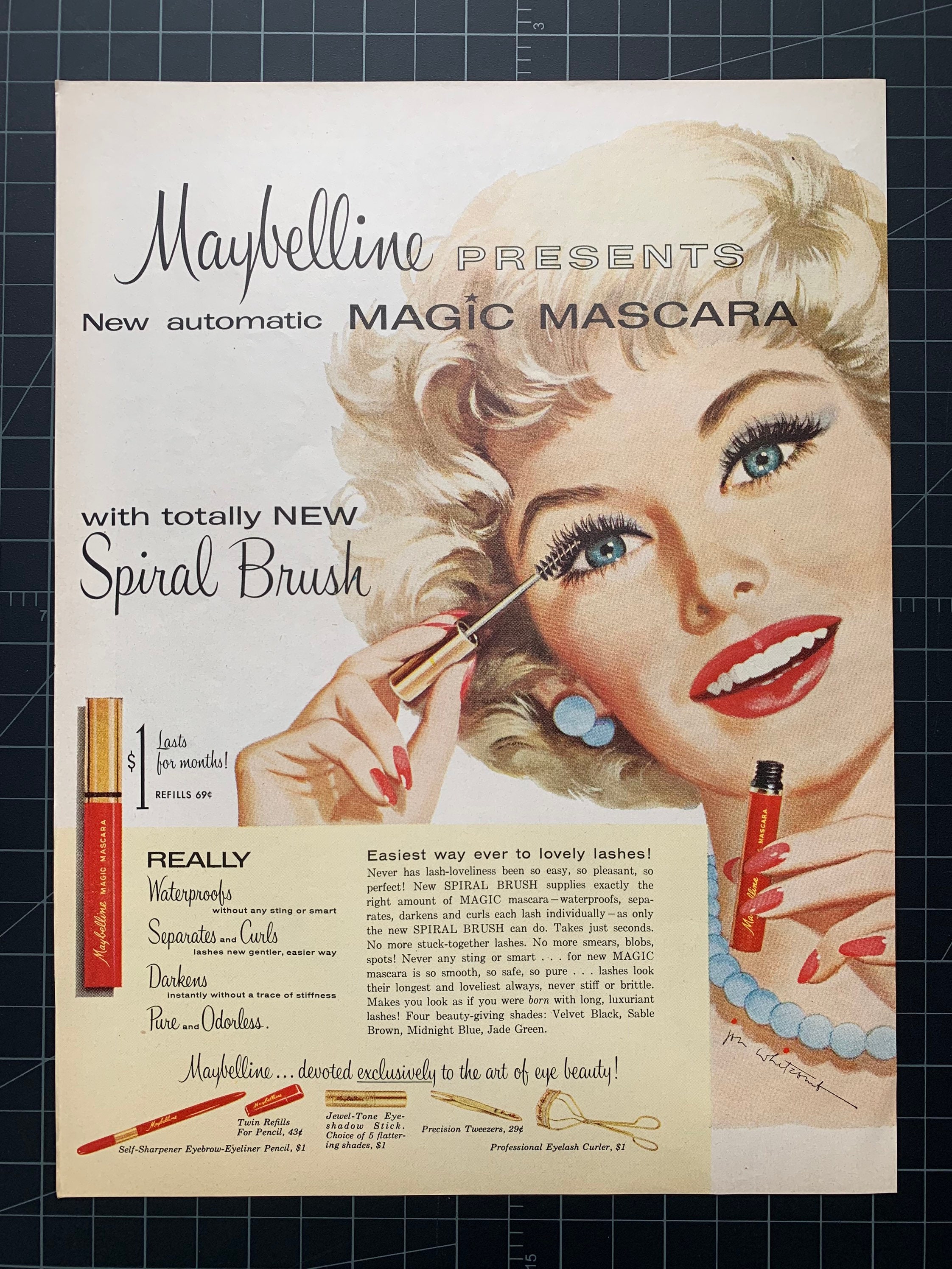 Vintage 1959 Maybelline Kosmetik Print Ad Etsy De