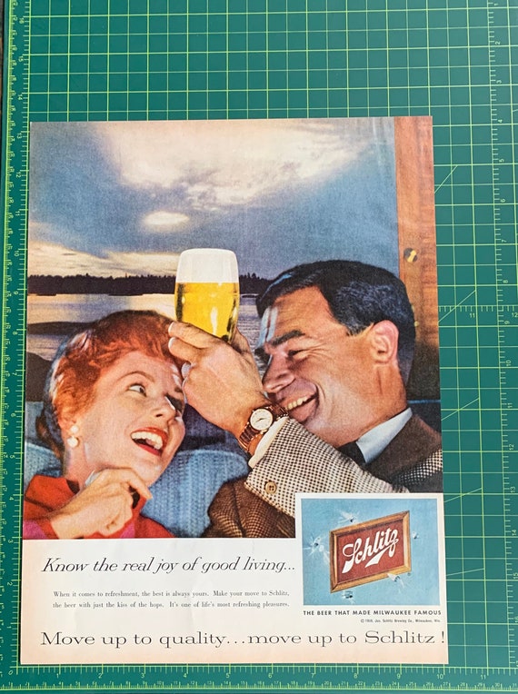 1959年ヴィンテージ シュリッツビール オリジナル広告 - Etsy 日本