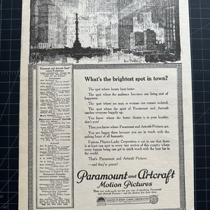 Vintage 1920s paramount pictures print advertisement