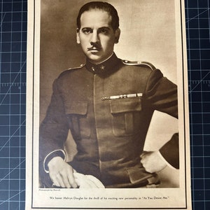 Rare Vintage 1929 Melvyn Douglas Portrait