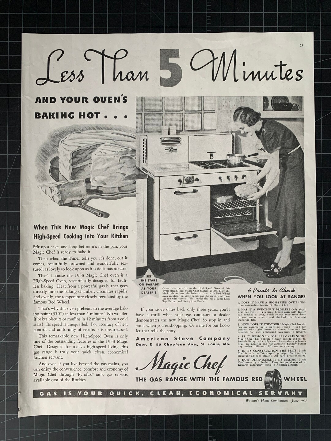 Vintage 1938 Magic Chef Gas Stove Print Ad Etsy