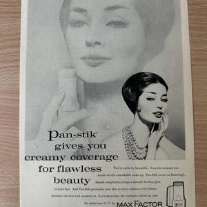 Vintage 1961 Max Factor Cosmetics Print Ad