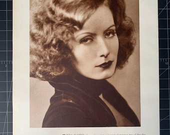 Vintage circa 1930 greta garbo photoplay portrait