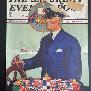 Vintage 1934 saturday evening post magazine covervintage