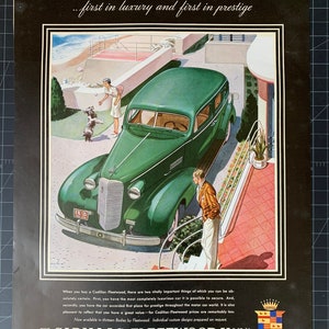 Vintage 1937 cadillac fleetwood print advertisement