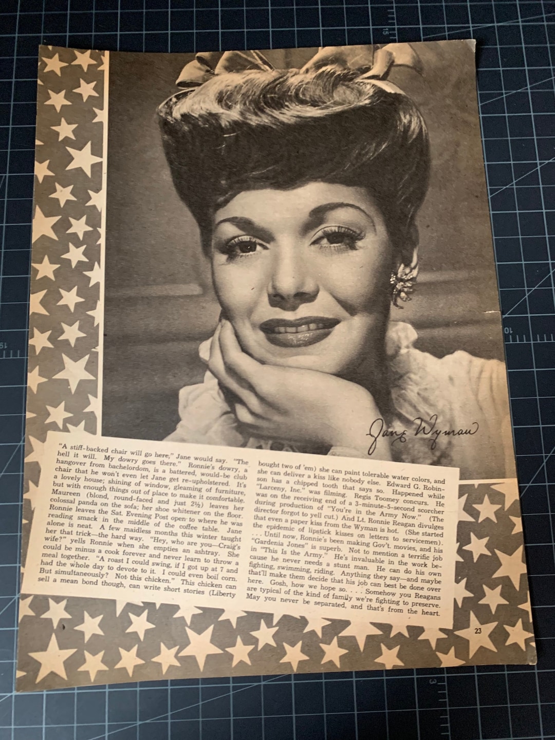 Vintage 1944 Jane Wyman Portrait - Etsy