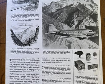 1943年製ヴィンテージ リア航空印刷広告 - 第二次世界大戦