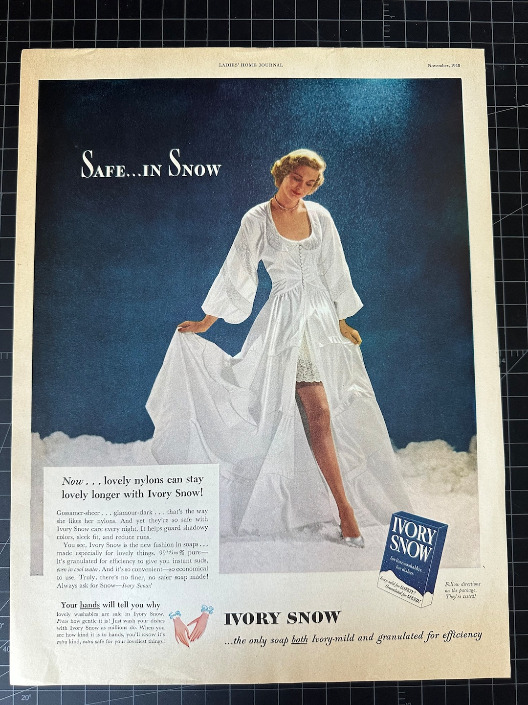 Vintage 1948 Ivory Soap Detergent Print Advertisement Retro Gift Decor