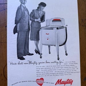 Vintage 1946 Maytag Washer Print Ad