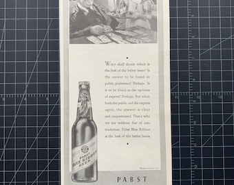 Vintage 1933 Pabst Blue Ribbon Beer Original Advertisement