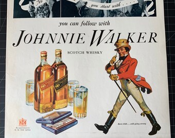 Vintage 1936 Johnnie Walker Whisky Print Anzeige