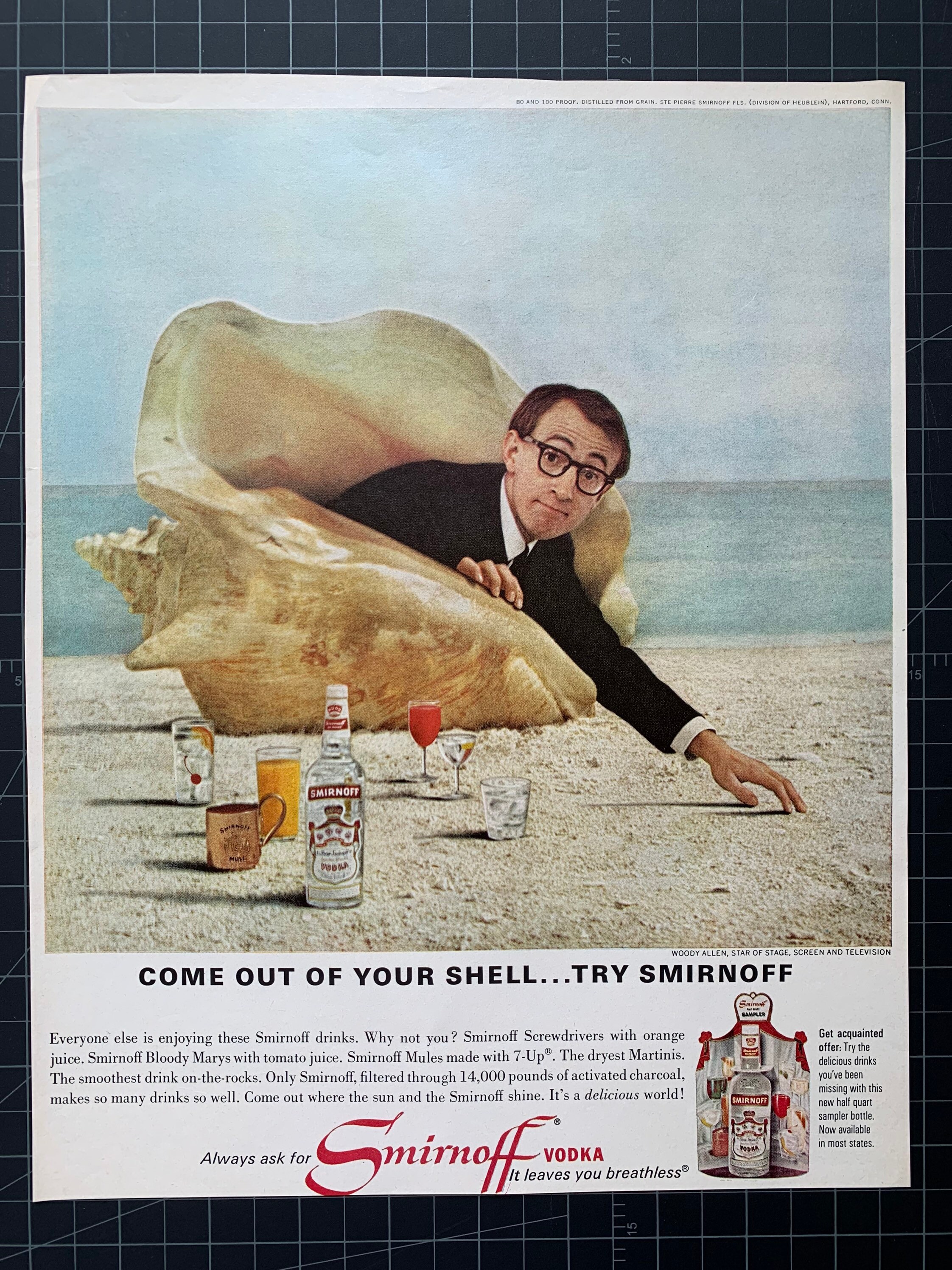 Vintage 1960s Smirnoff Vodka Woody Allen Print Ad - Etsy