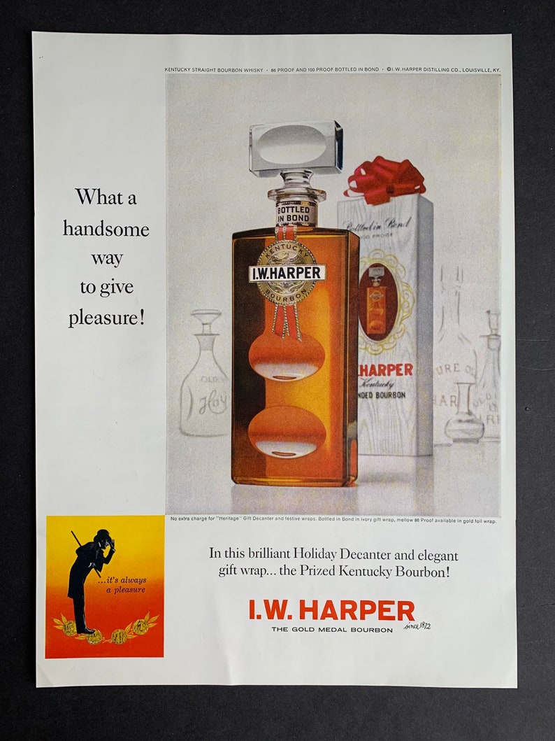 Harper Whiskey Print Ad W Vintage 1962 I