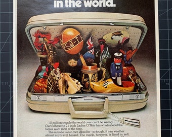 Vintage 1960s samsonite luggage print ad