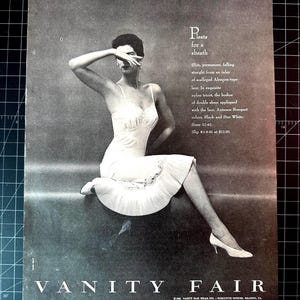 Vintage 1956 Vanity Fair Fashion Print Ad