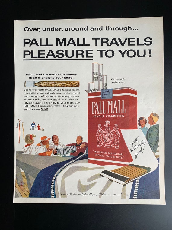 Vintage 1964 Pall Mall Cigarettes Original Print Ad