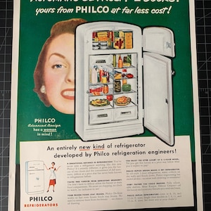 Vintage 1951 philco refrigerator print advertisement