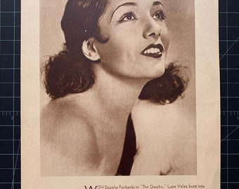 Vintage lupe velez photoplay portrait print